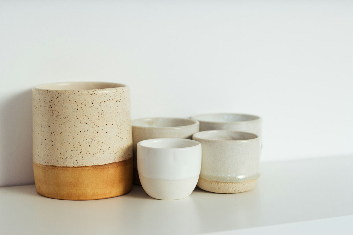 Set of ceramic stoneware cups